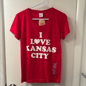 NWT Charlie Hustle Red 'I Love Kansas City' T-Shirt